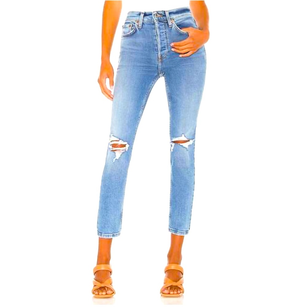 *NWT* RE/DONE 90s high-rise ankle crop jeans in the color 60s fade